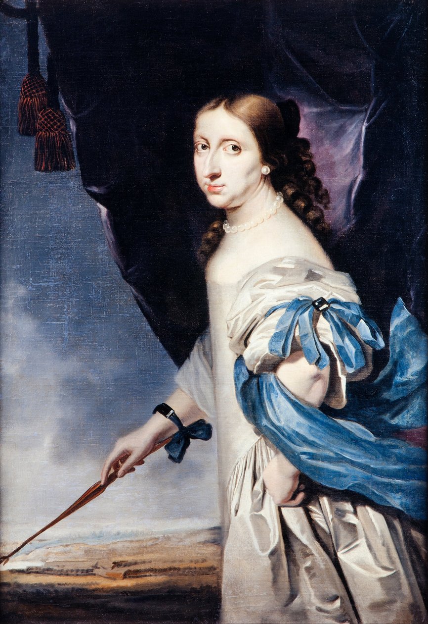 Krisztina svéd királynő portréja alkotó: Abraham Wuchters