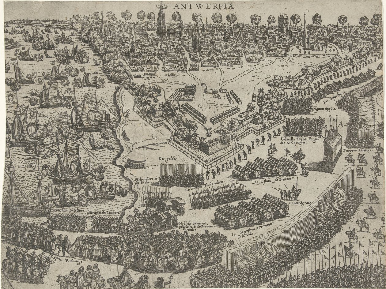 Anjou herceg érkezése Antwerpenbe és az Orange herceg fogadása, 1582 alkotó: Abraham de Bruyn (attributed to)