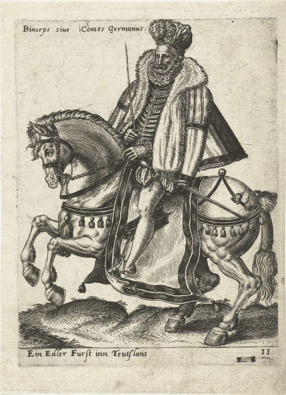 Német uralkodó lóháton alkotó: Abraham de Bruyn (attributed to)
