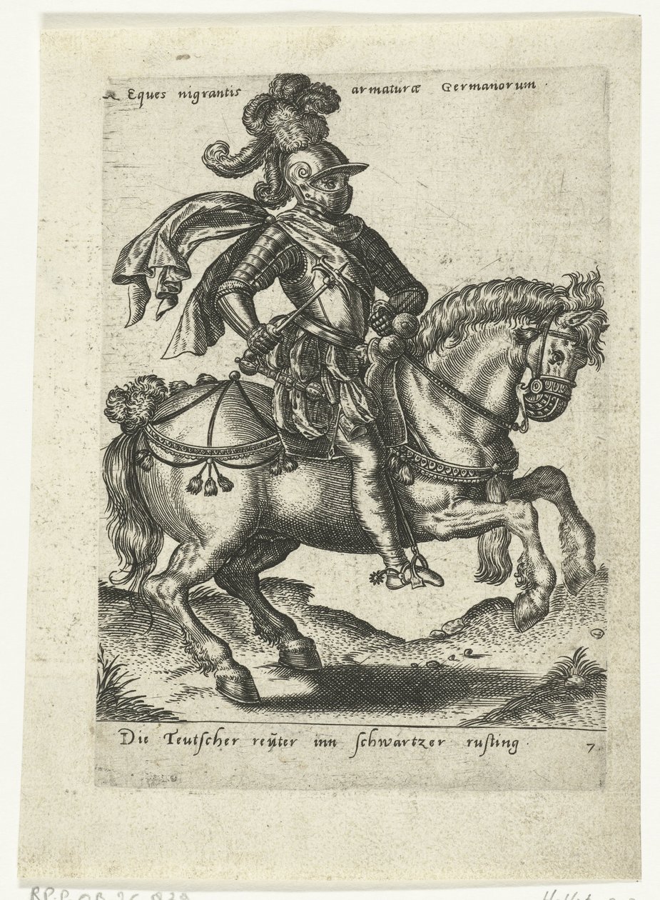 Német lovas fekete páncélban alkotó: Abraham de Bruyn (attributed to)