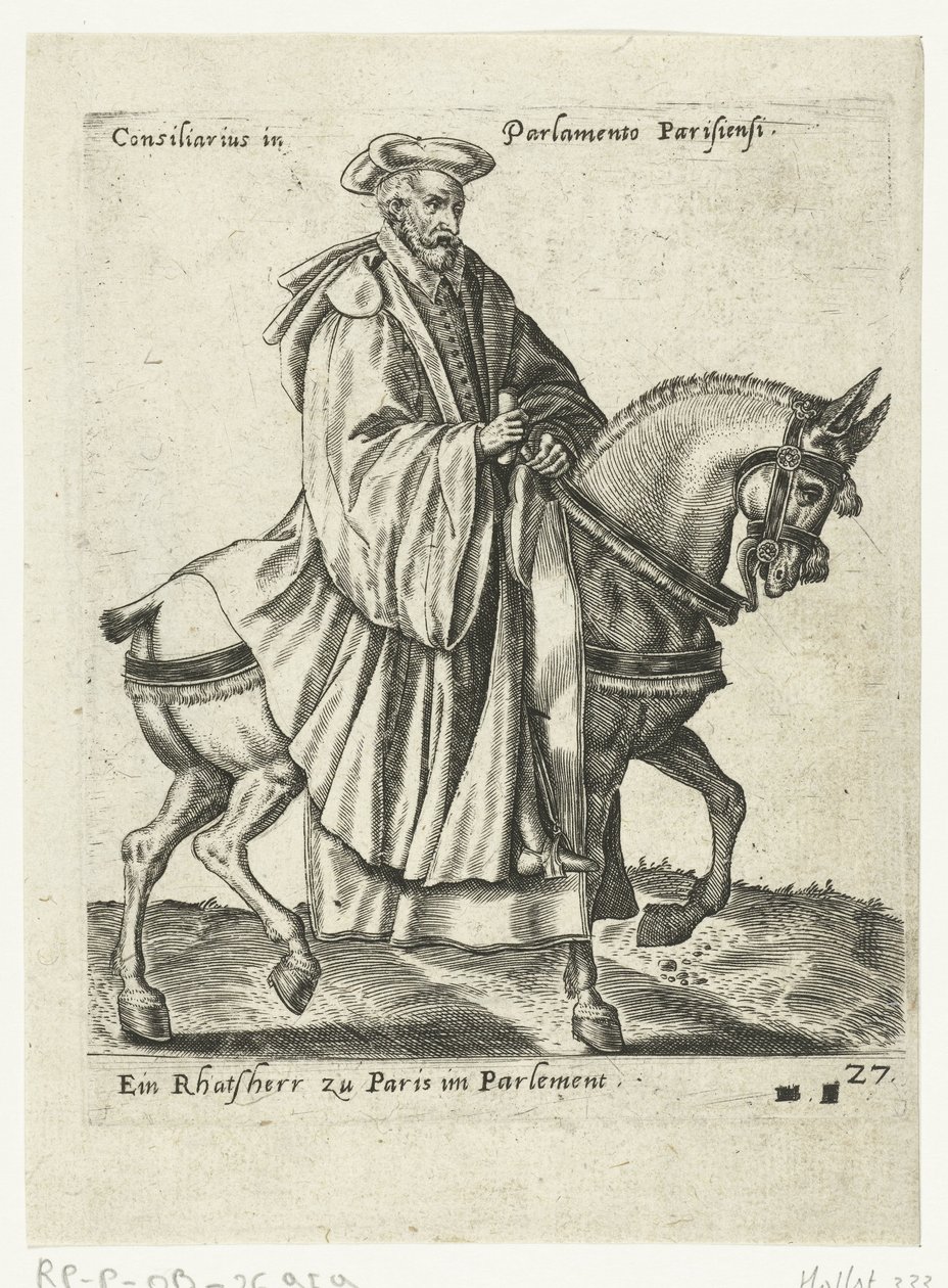 francia tanácsos lóháton alkotó: Abraham de Bruyn (attributed to)