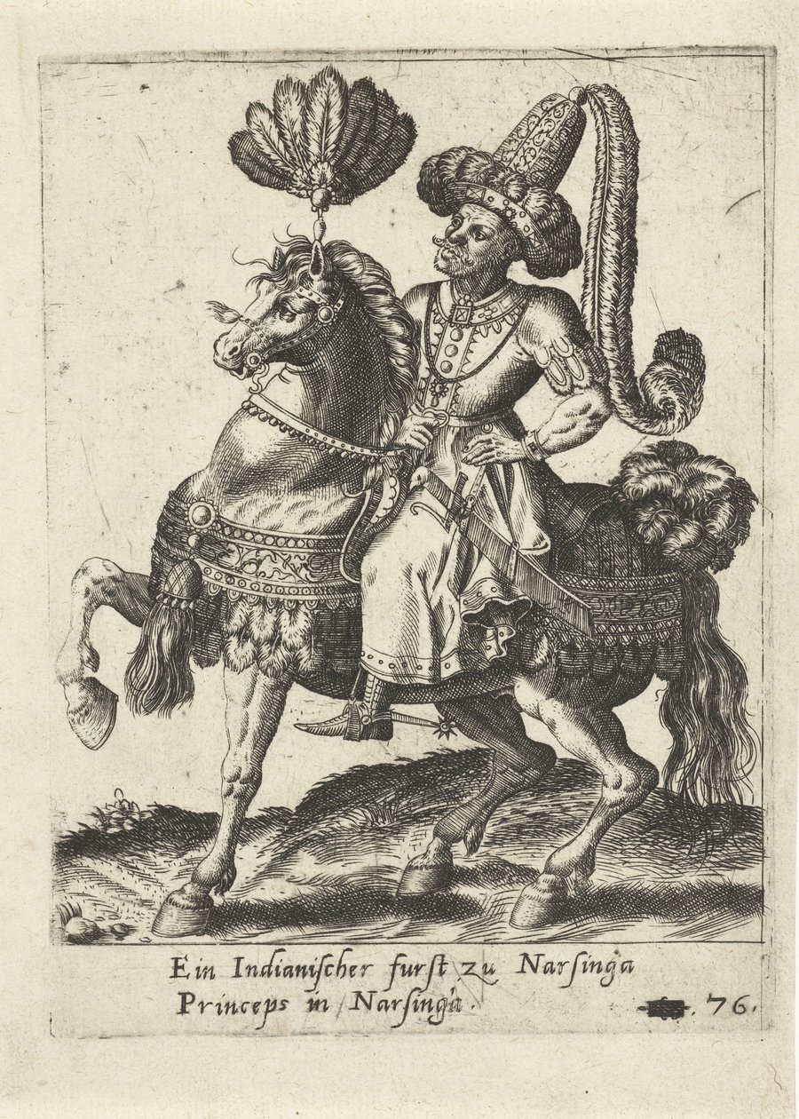 Indiai uralkodó lóháton alkotó: Abraham de Bruyn (attributed to)