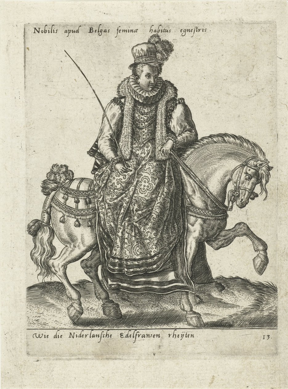 Holland nemesasszony lóháton alkotó: Abraham de Bruyn (attributed to)
