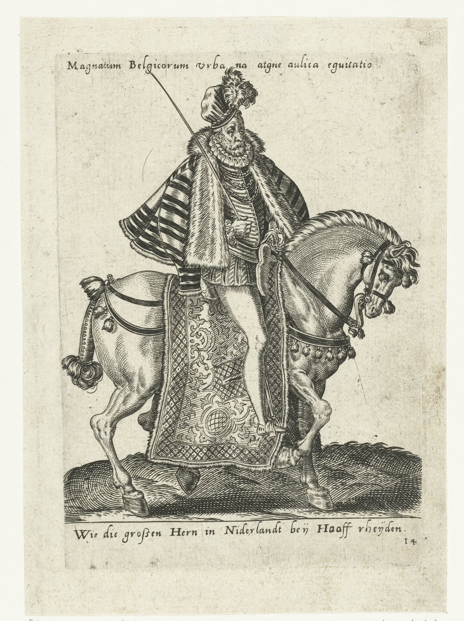Holland úriember lóháton alkotó: Abraham de Bruyn (attributed to)