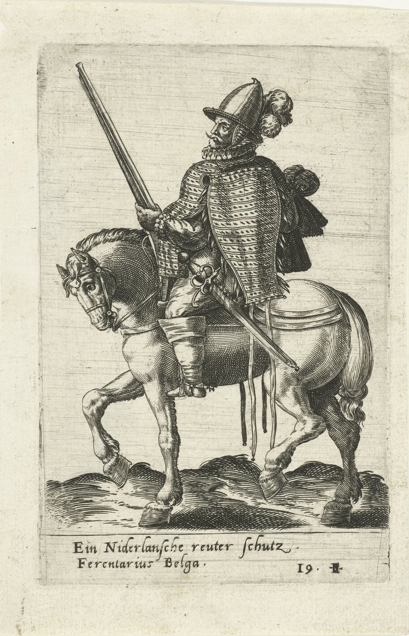 Holland lovas puskával alkotó: Abraham de Bruyn (attributed to)
