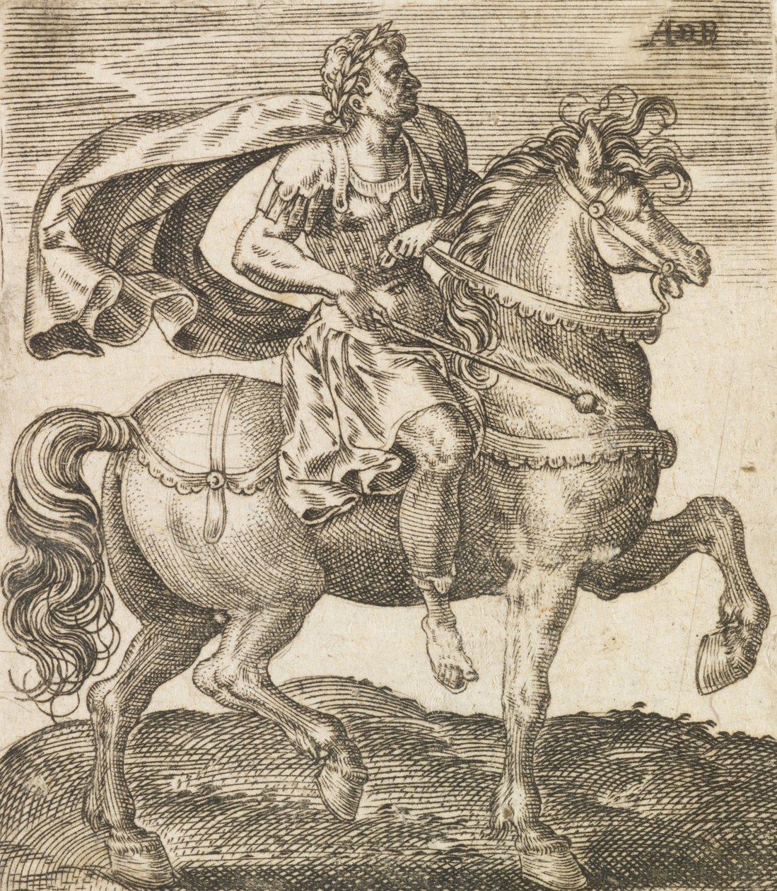 Egy Vitellius a tizenkét cézárból lóháton, 1565-1587. alkotó: Abraham de Bruyn