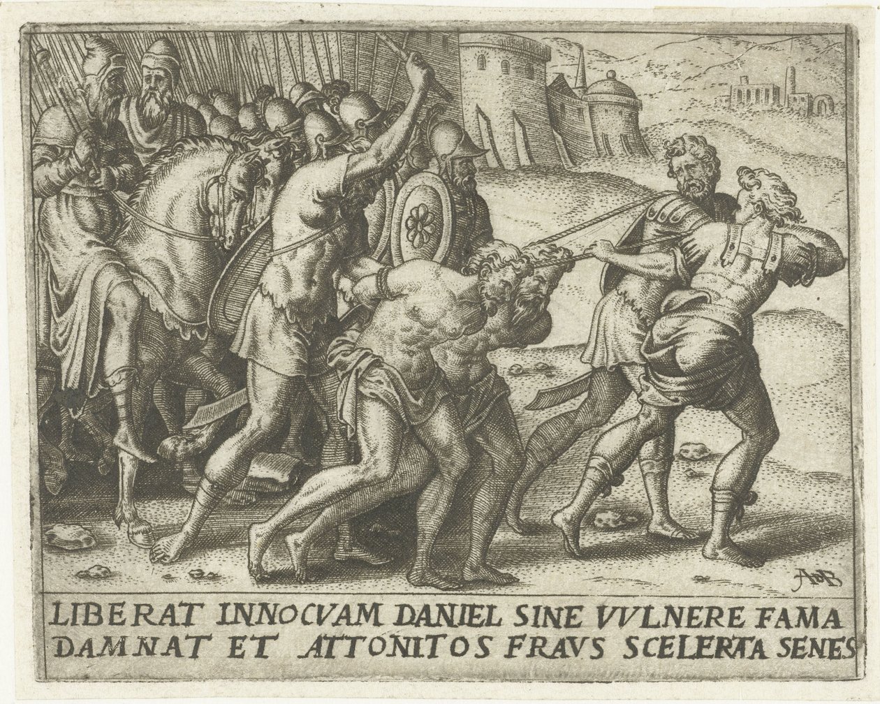 Az idősebbeket elvezetik Susanna története (sorozat címe) alkotó: Abraham de Bruyn
