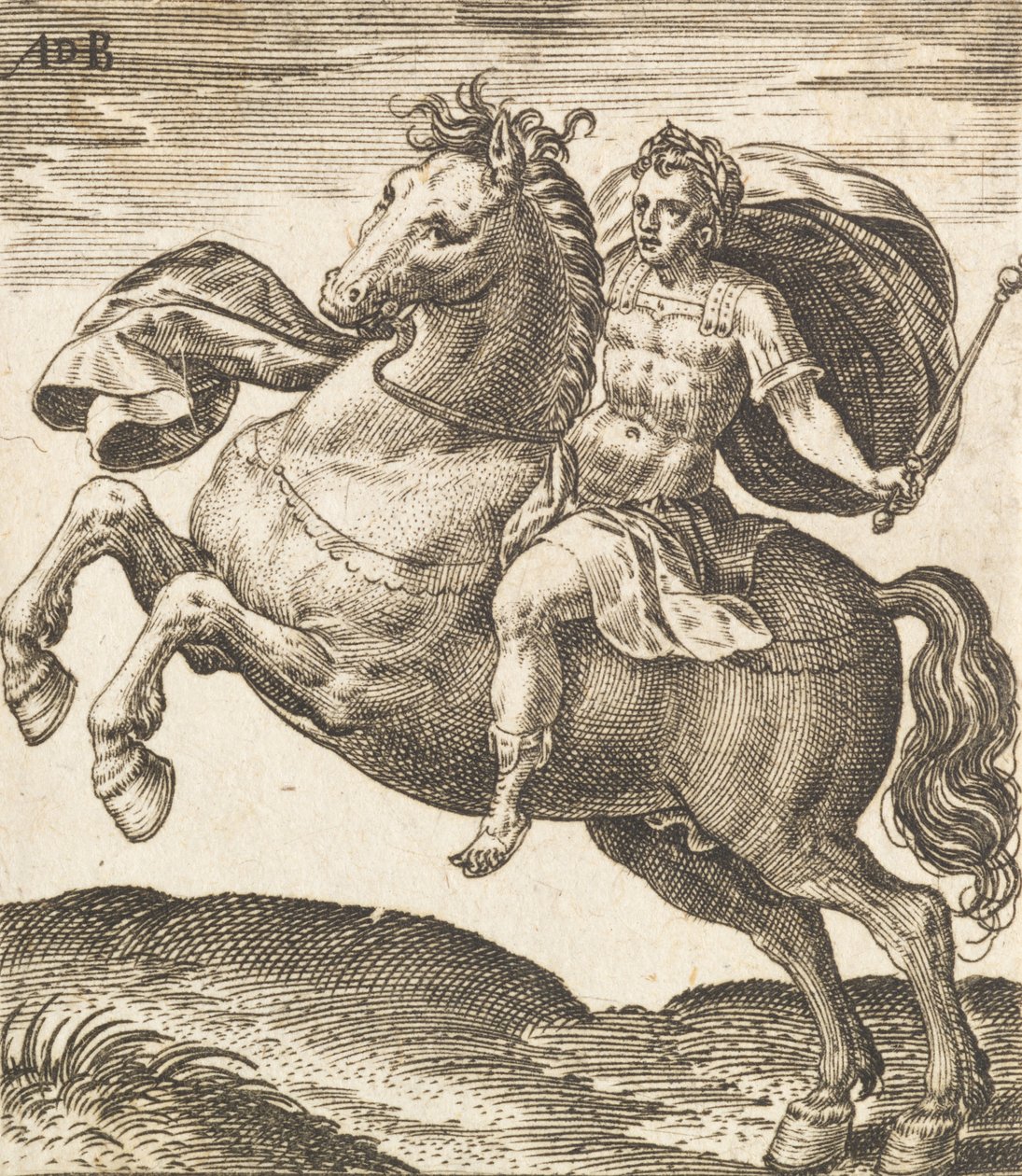 Domitianus a tizenkét Caesarból lóháton, 1565-1587. alkotó: Abraham de Bruyn