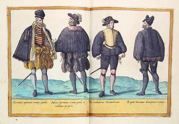 Tizenhatodik századi jelmezek a Kölnben megjelent „Omnium Poene Gentium Imagines”-ből alkotó: Abraham de Bruyn