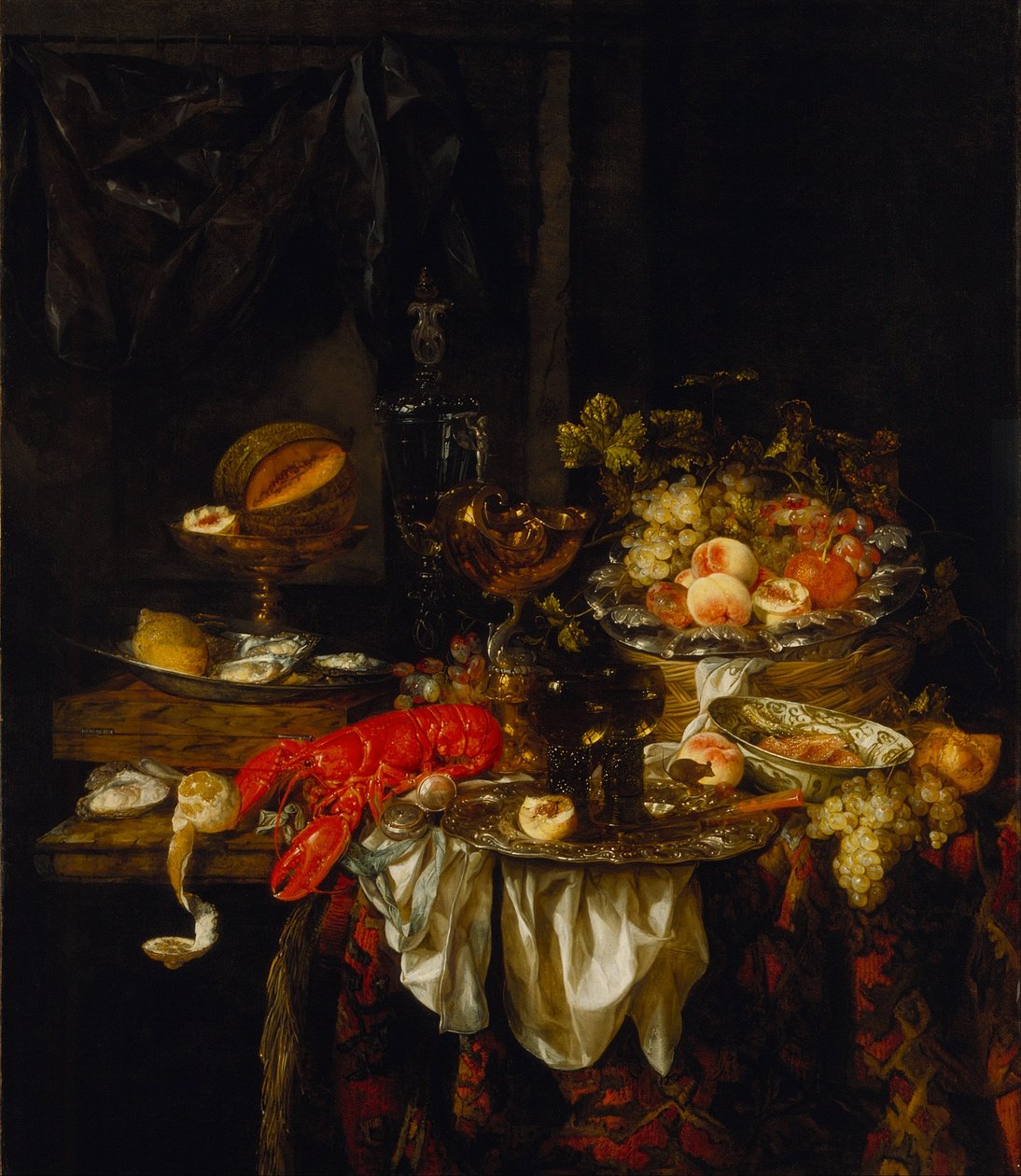 bankett csendélet alkotó: Abraham van Beyeren