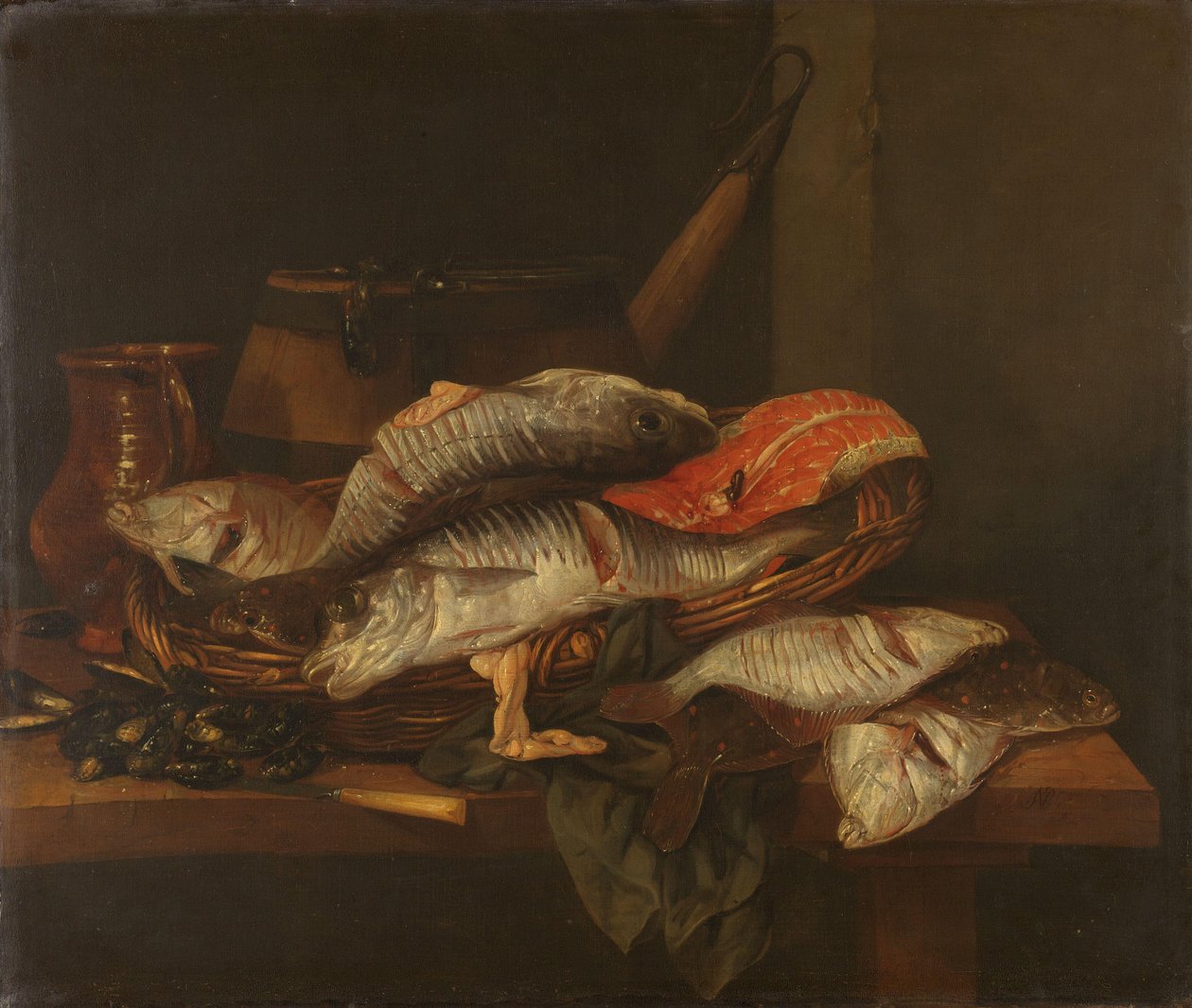 Csendélet halakkal alkotó: Abraham van Beyeren