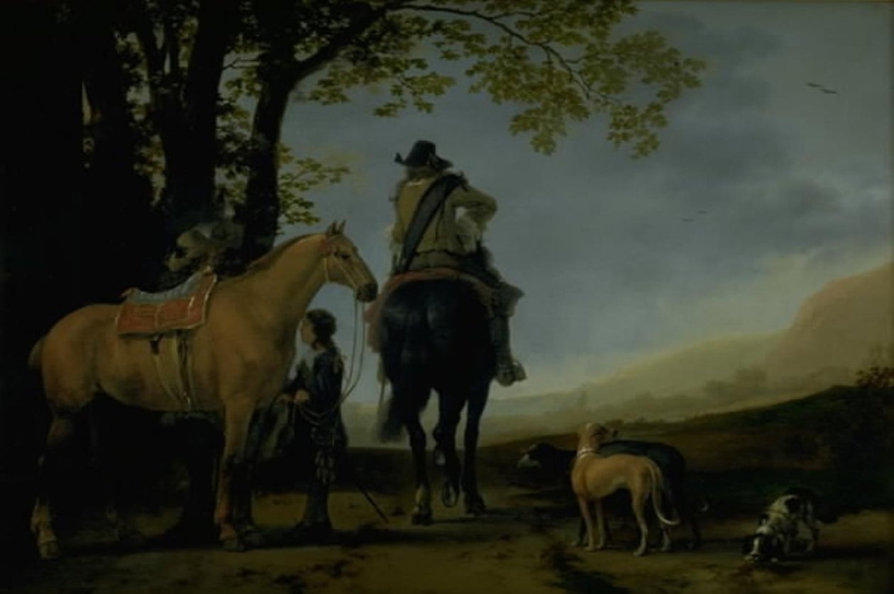Két lovas egy tájban alkotó: Abraham van Calraet
