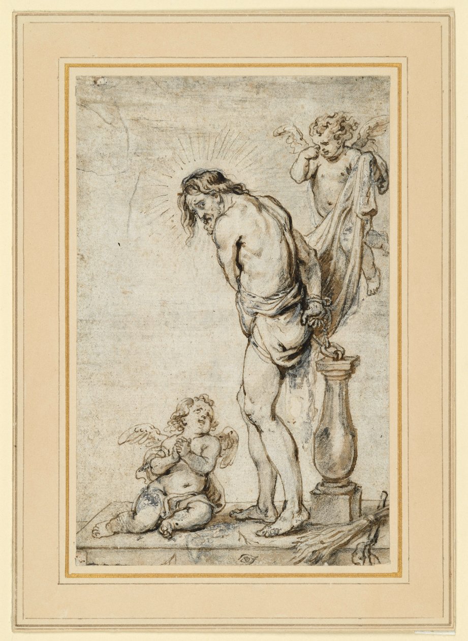 Krisztus az ostorozás oszlopánál alkotó: Abraham van Diepenbeeck
