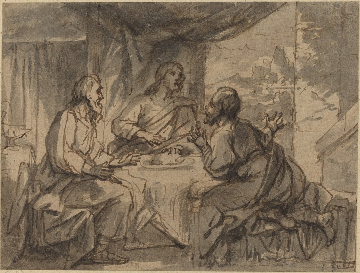 Vacsora Emmausban alkotó: Abraham van Diepenbeeck