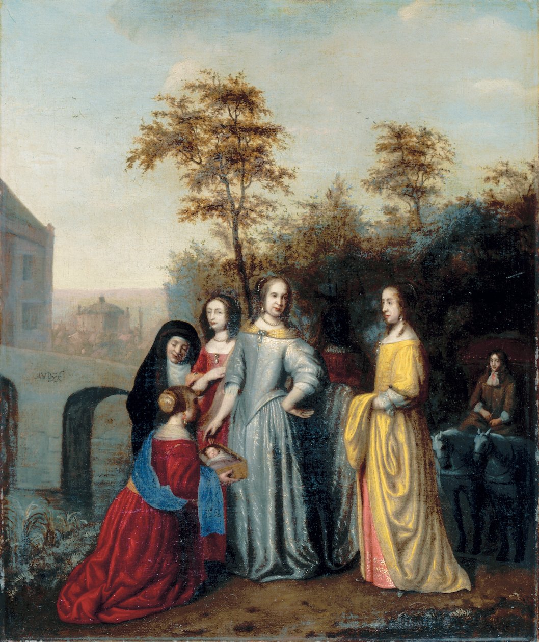 Mózes megtalálása (olaj, vászon) alkotó: Abraham van Dyck