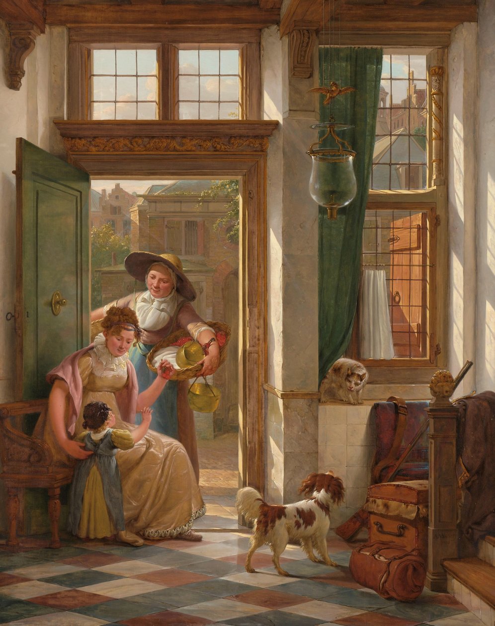 Cseresznyeárus az ajtóban alkotó: Abraham van Strij (I) (signed by artist)