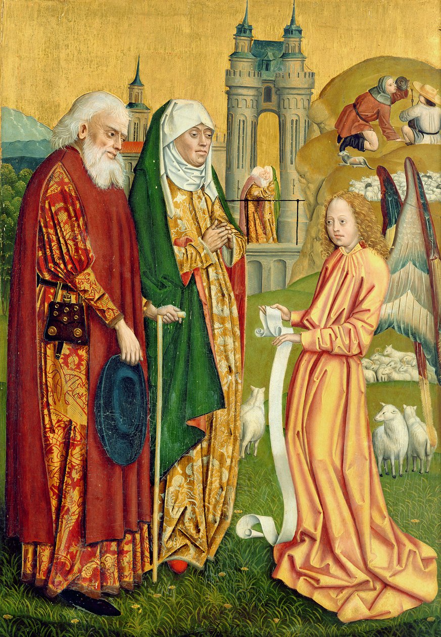 Angyali üdvözlet Joachimnak és Annának, a kupolaoltárról, 1499 (tempera a panelen) alkotó: Absolon Stumme