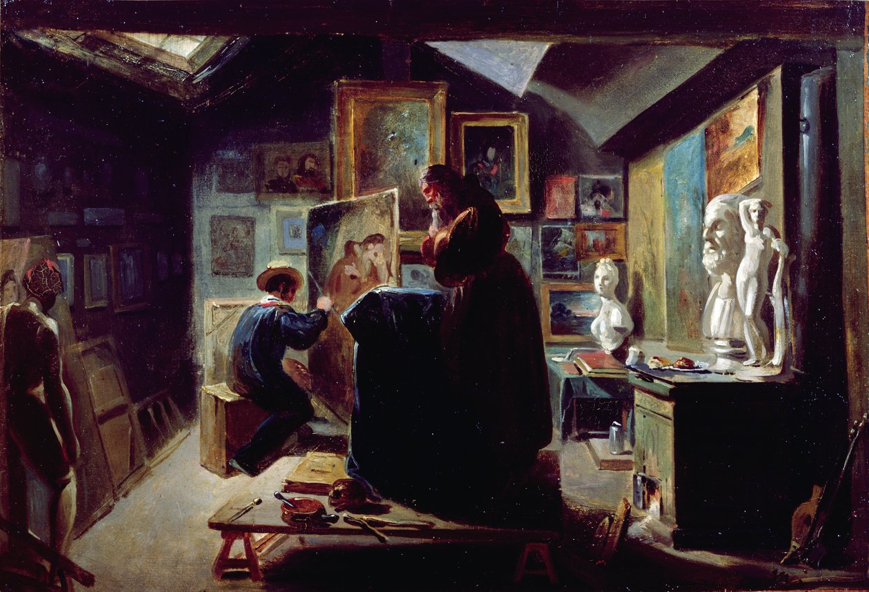 A művész műtermében, 1820-30 alkotó: Achille Devéria