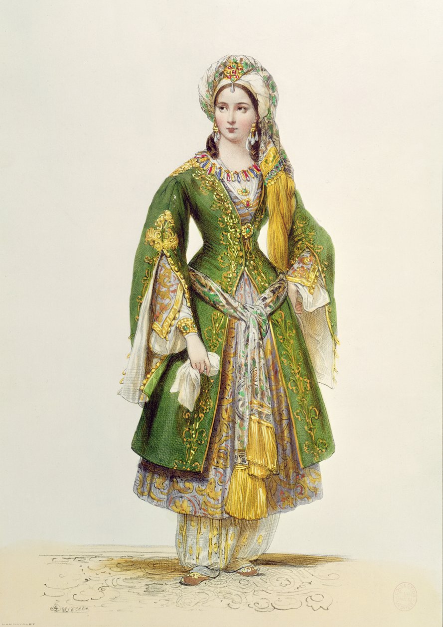 Mademoiselle Rachel (1821-58) Roxane szerepében Jean Racine (1639-99) Bajazet című filmjében alkotó: Achille Devéria