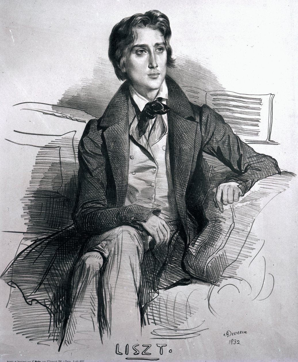 Liszt Ferenc (1811-86) portréja 1832. augusztus alkotó: Achille Devéria