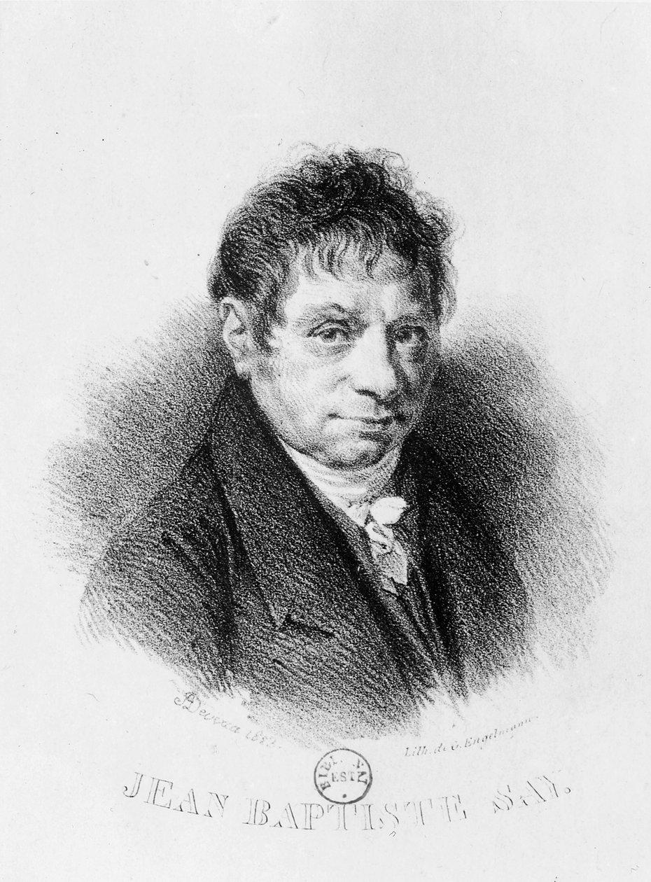 Jean Baptiste Say (1767-1832) portréja Godefroy Engelmann (1788-1839) metszetében (litográfia) alkotó: Achille Devéria
