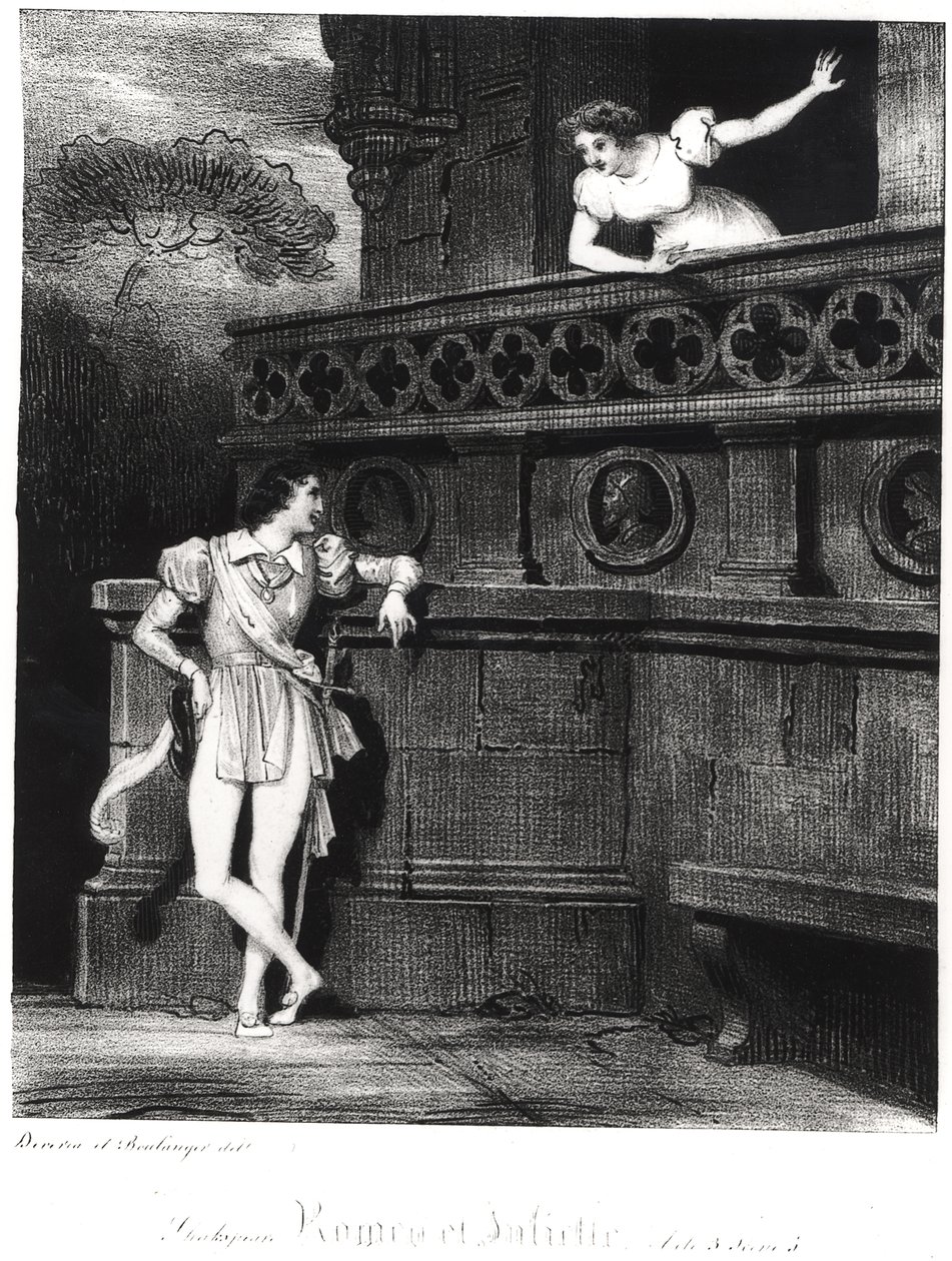 Jelenet William Shakespeare (1564-1616) „Rómeó és Júlia” III. felvonásából alkotó: Achille Devéria
