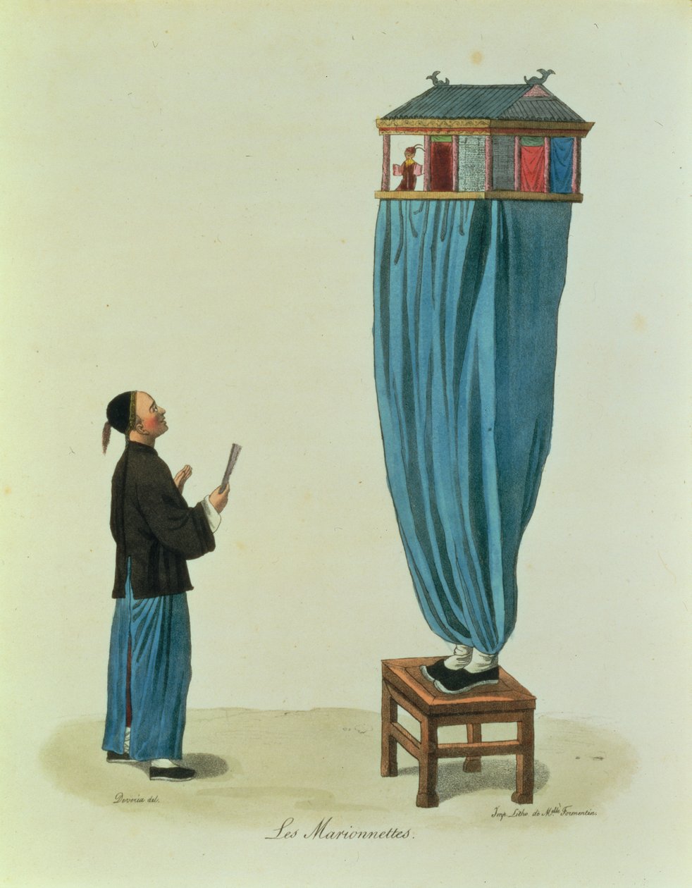 A bábok, metszette Mlle. Formentin, kocsma. 1824-27 (89861 után) alkotó: Achille Devéria