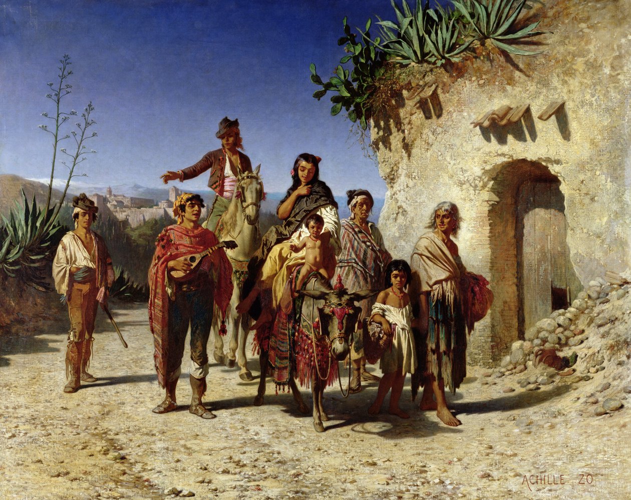 Egy cigány család az úton, 1861 körül alkotó: Achille Zo