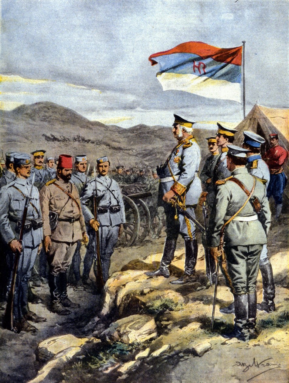 Balkán háború: Miklós montenegrói király alkotó: Achille Beltrame