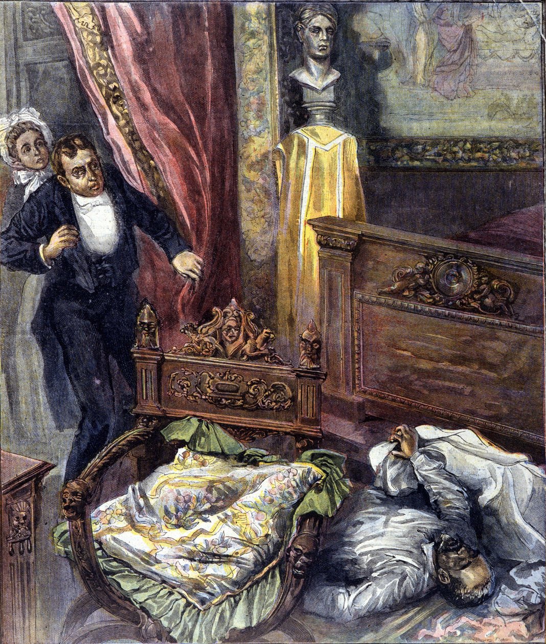 1902-ben halt meg Emile Zola (1840 - 1902) francia író. alkotó: Achille Beltrame