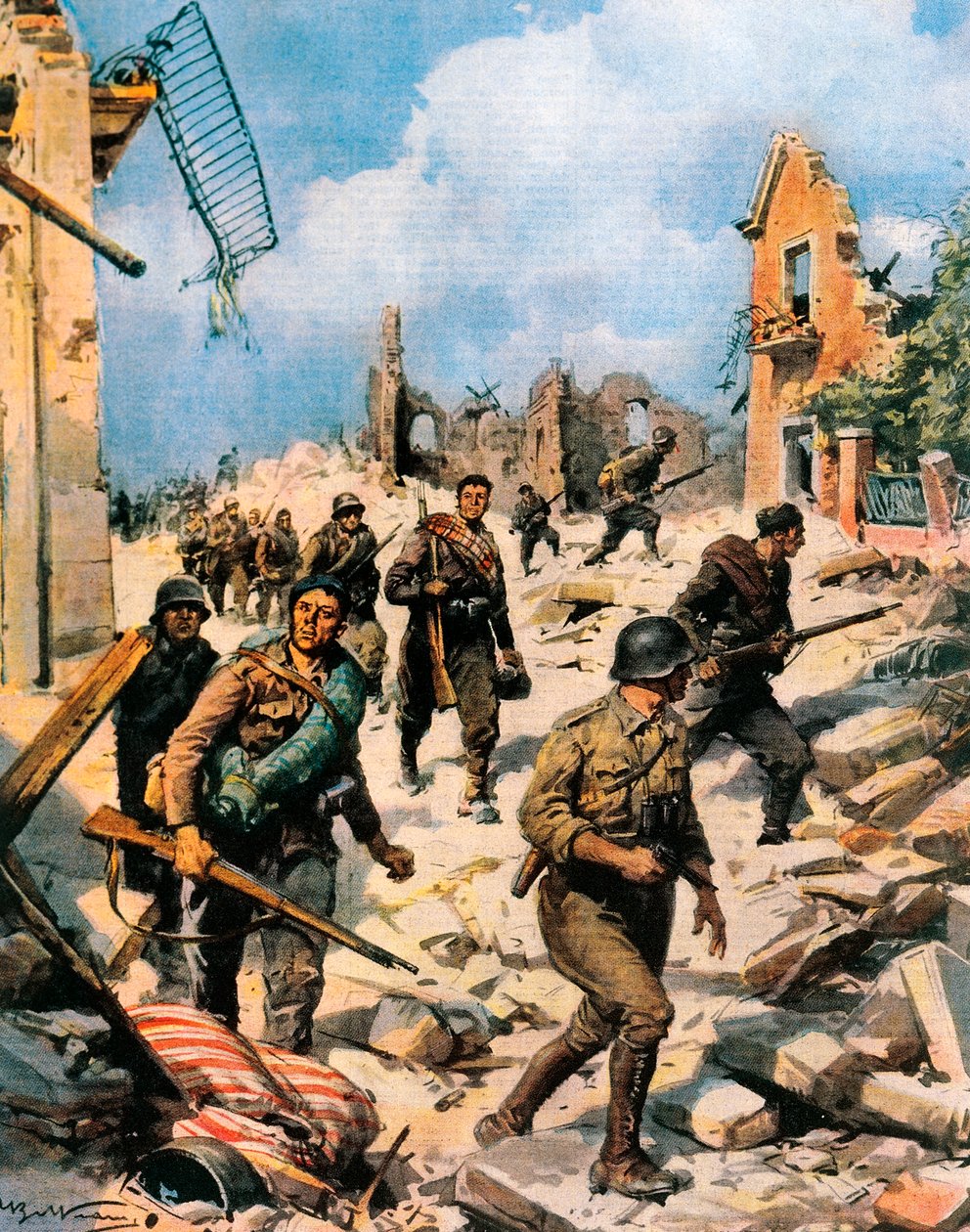A spanyol polgárháború idején Teruelben harcoló Achille Beltrame (1871-1945) a La Domenica del Corriere-ből alkotó: Achille Beltrame