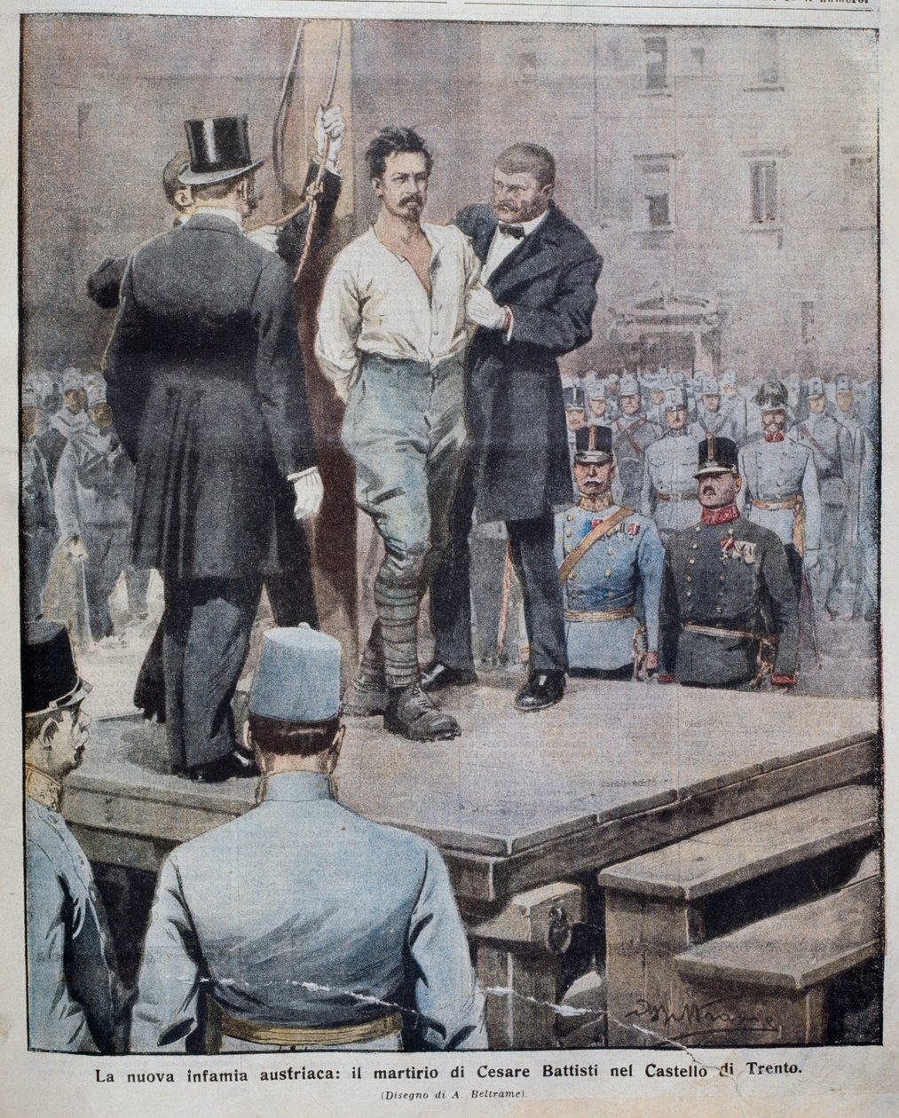 Cesare Battisti (1875-1916) mártíromsága július 12 alkotó: Achille Beltrame