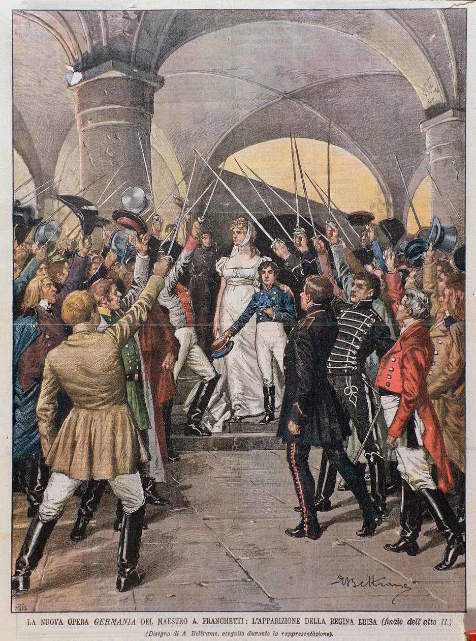 Alberto Franchetti (1860-1942) Germania című operájának előadása a milánói Teatro alla Scalában 1902-ben alkotó: Achille Beltrame