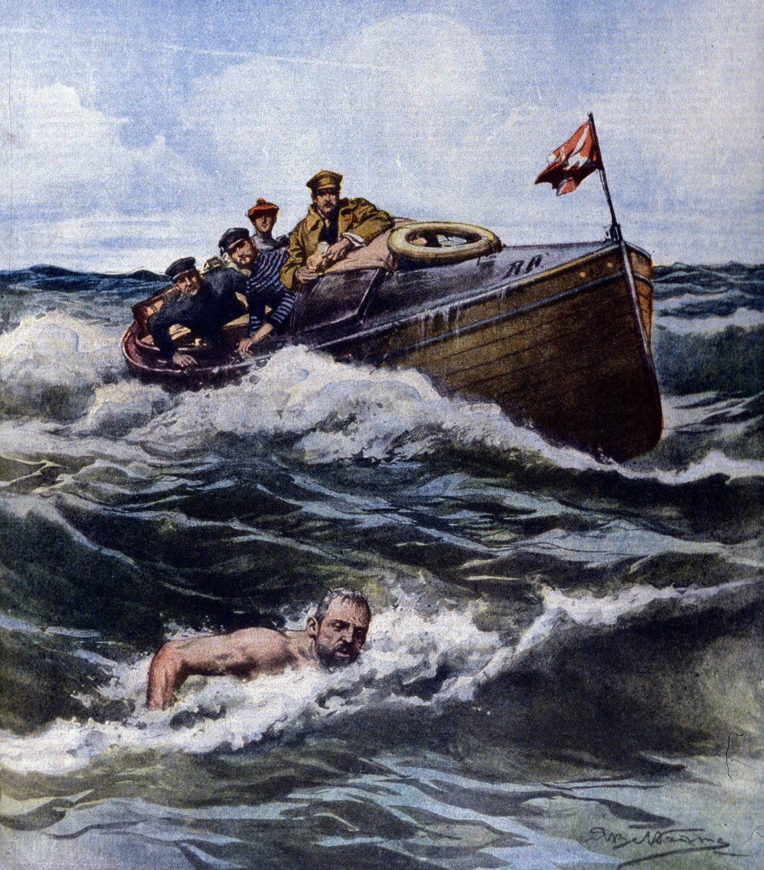 Thomas Burgess, a Franciaországban élő angol úszó szeptember 6-án megdöntötte a La Manche átkelés rekordját. alkotó: Achille Beltrame