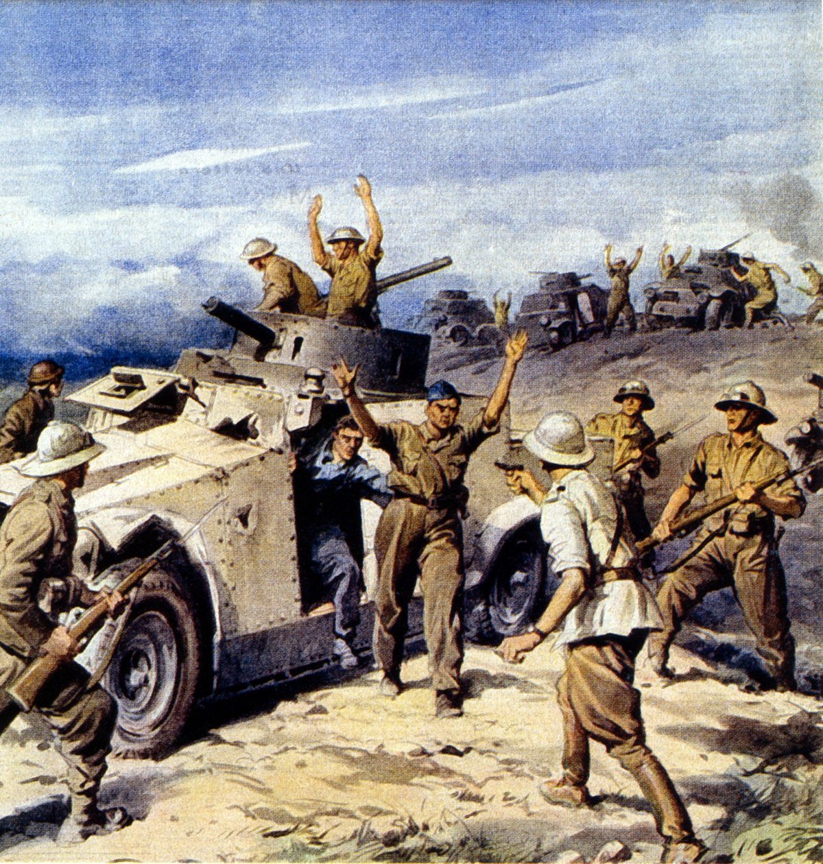 II. világháború – 1940 1941 – észak-afrikai hadjárat – olasz invázió Egyiptom ellen alkotó: Achille Beltrame