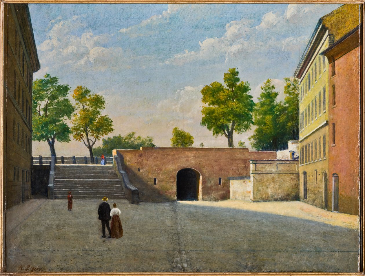 Porta Bologna Modenában (olaj, vászon) alkotó: Achille Boschi