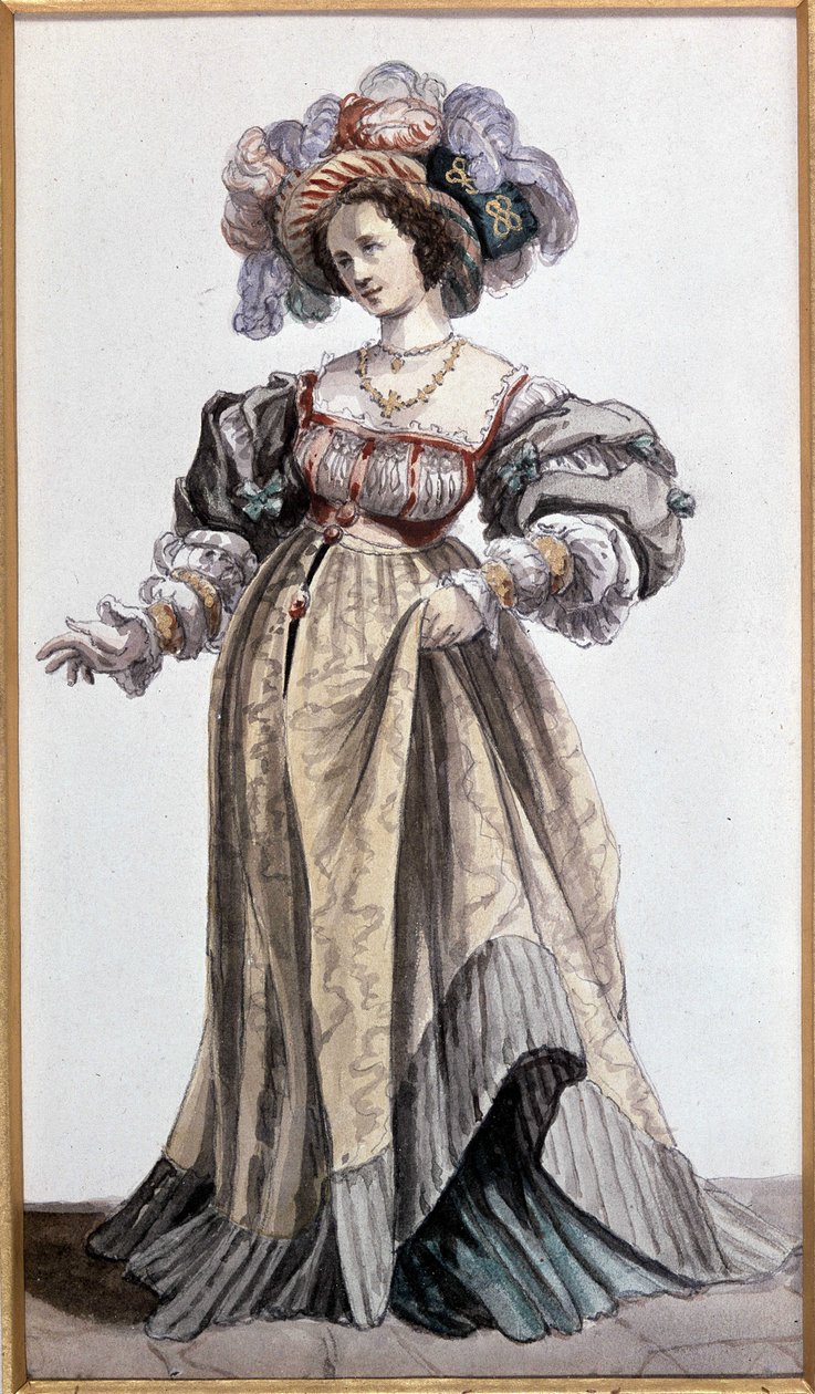 Marie Dorval színésznő, Vigny szeretője. Devéria akvarellje. Coll. Francis Aubrère. alkotó: Achille Devéria