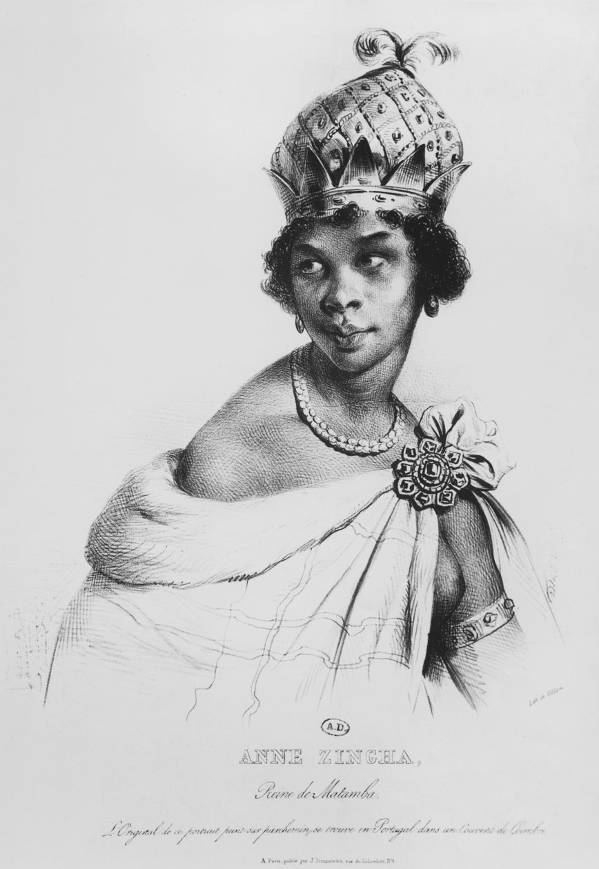 Ann Zingha, Matamba királynője, nyomtatta Fancois le Villain, 1830 körül alkotó: Achille Devéria