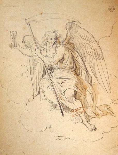 A „Time” jelmezterve Moliere (1622-73) „Don Juan” című 1847-es produkciójában a Comedie Francaise-ban (toll és tinta, valamint akvarell papíron) alkotó: Achille Devéria