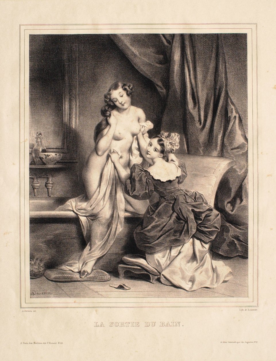 Kilépés a fürdőből alkotó: Achille Devéria