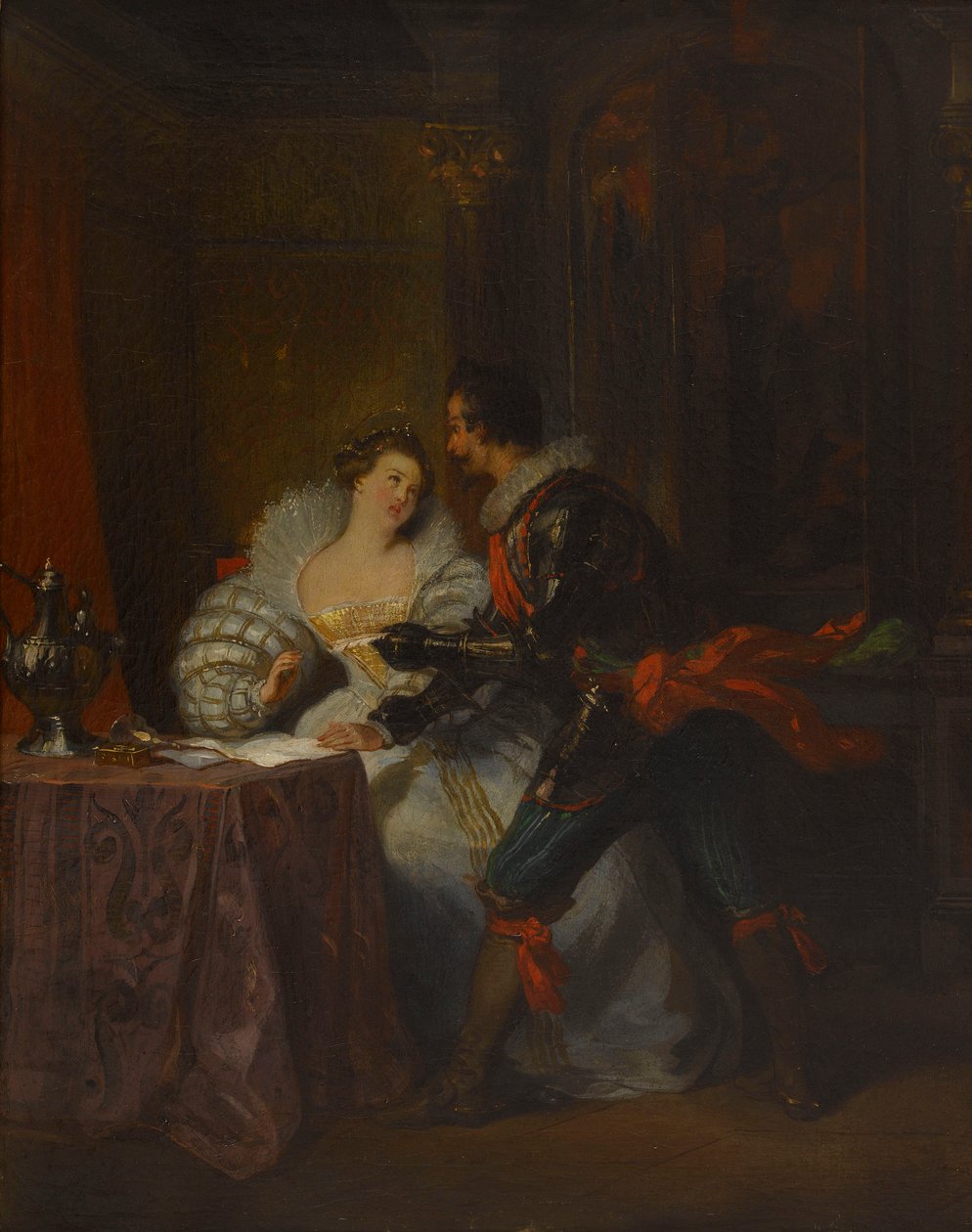 Le Duc et la Duchesse de Guisse. Alexandre Dumas III. Henrik és udvarai után, 1829. alkotó: Achille Devéria