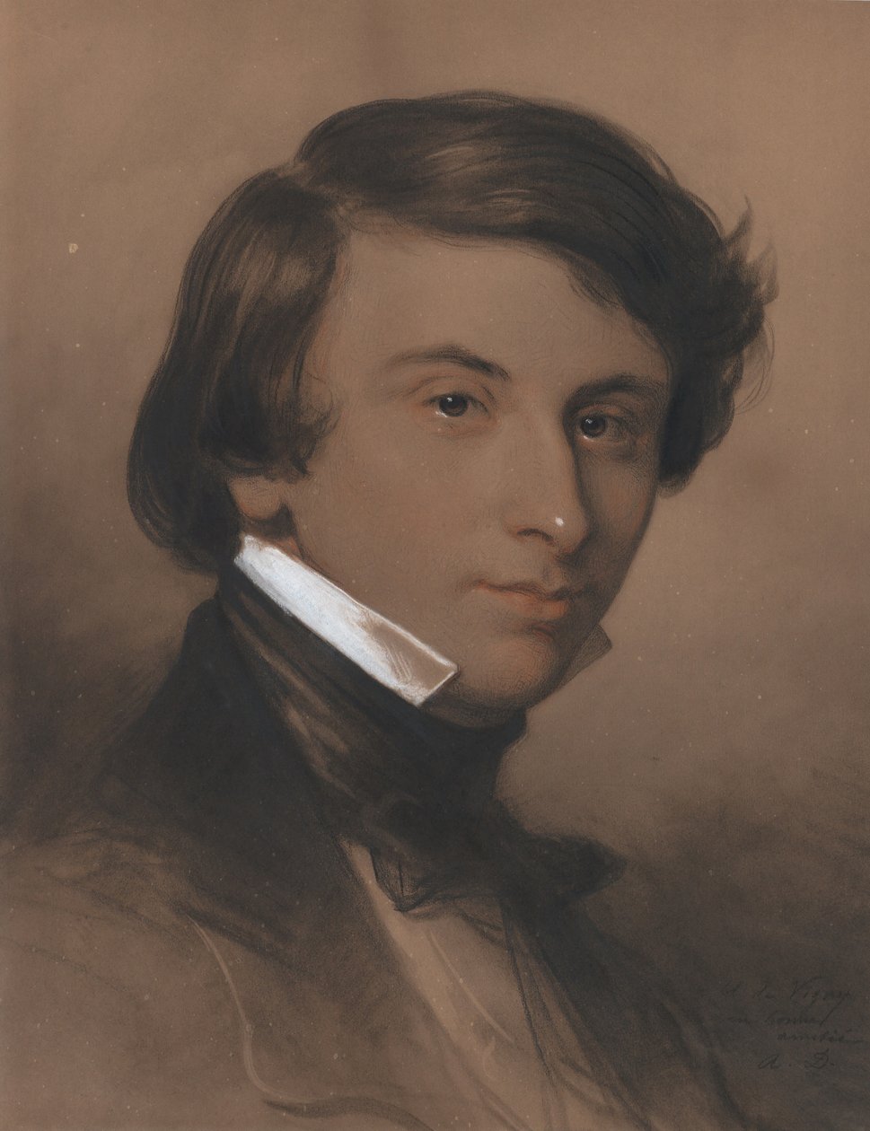 Alfred-Victor portréja, Comte de Vigny 1797-1863, 1825 körül. alkotó: Achille Devéria