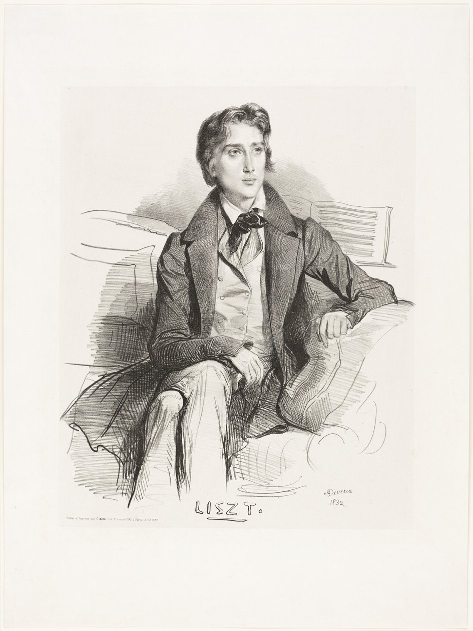 Liszt Ferenc portréja alkotó: Achille Devéria