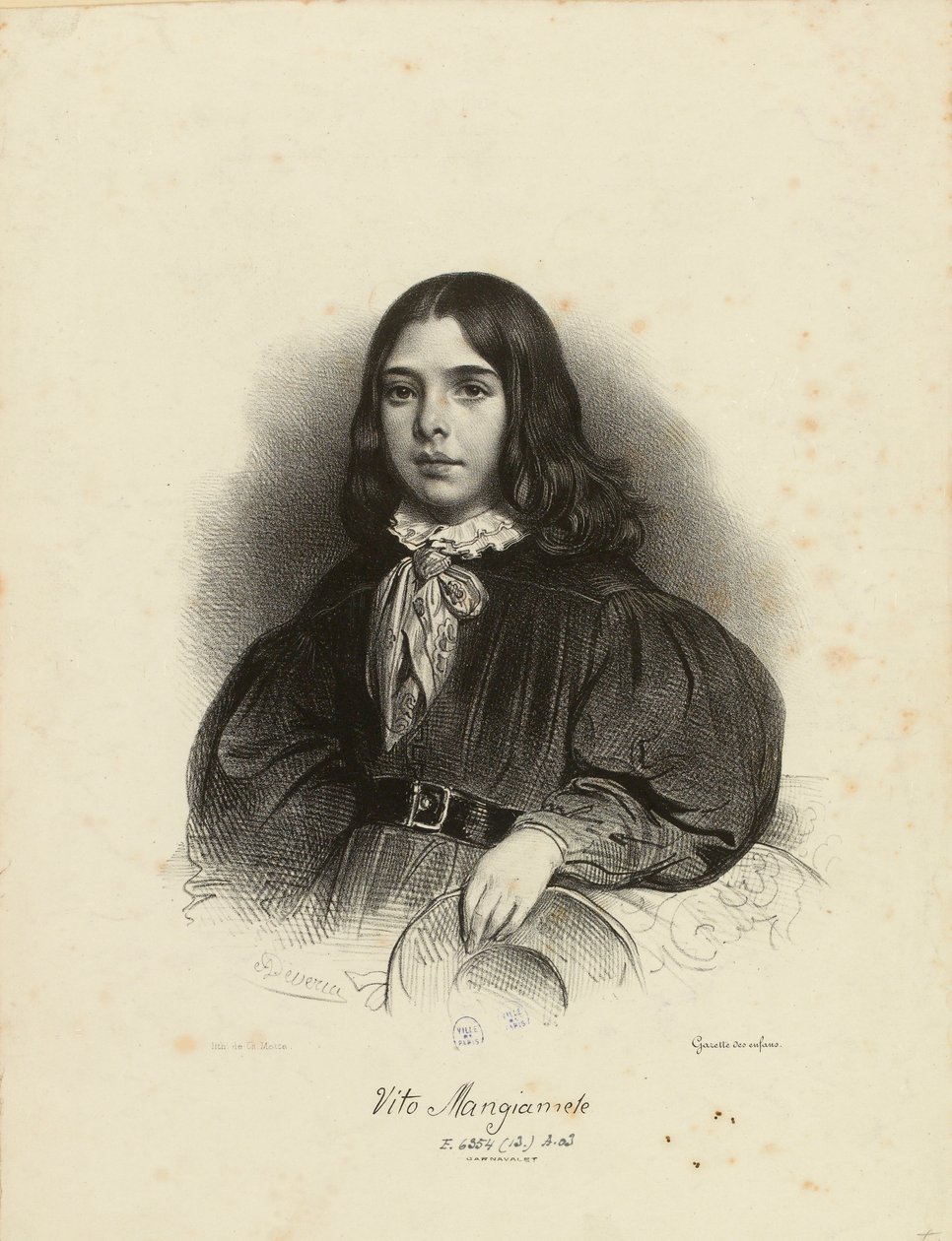 Vito Mangiamele portréja 1827-1897, 1839. alkotó: Achille Devéria