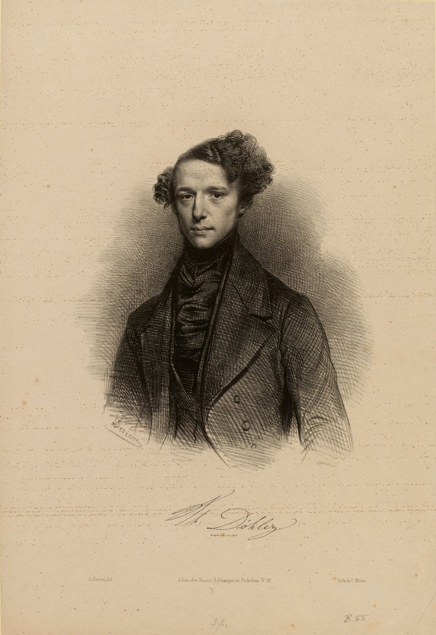 Theodor Döhler zeneszerző portréja 1814-1856. alkotó: Achille Devéria