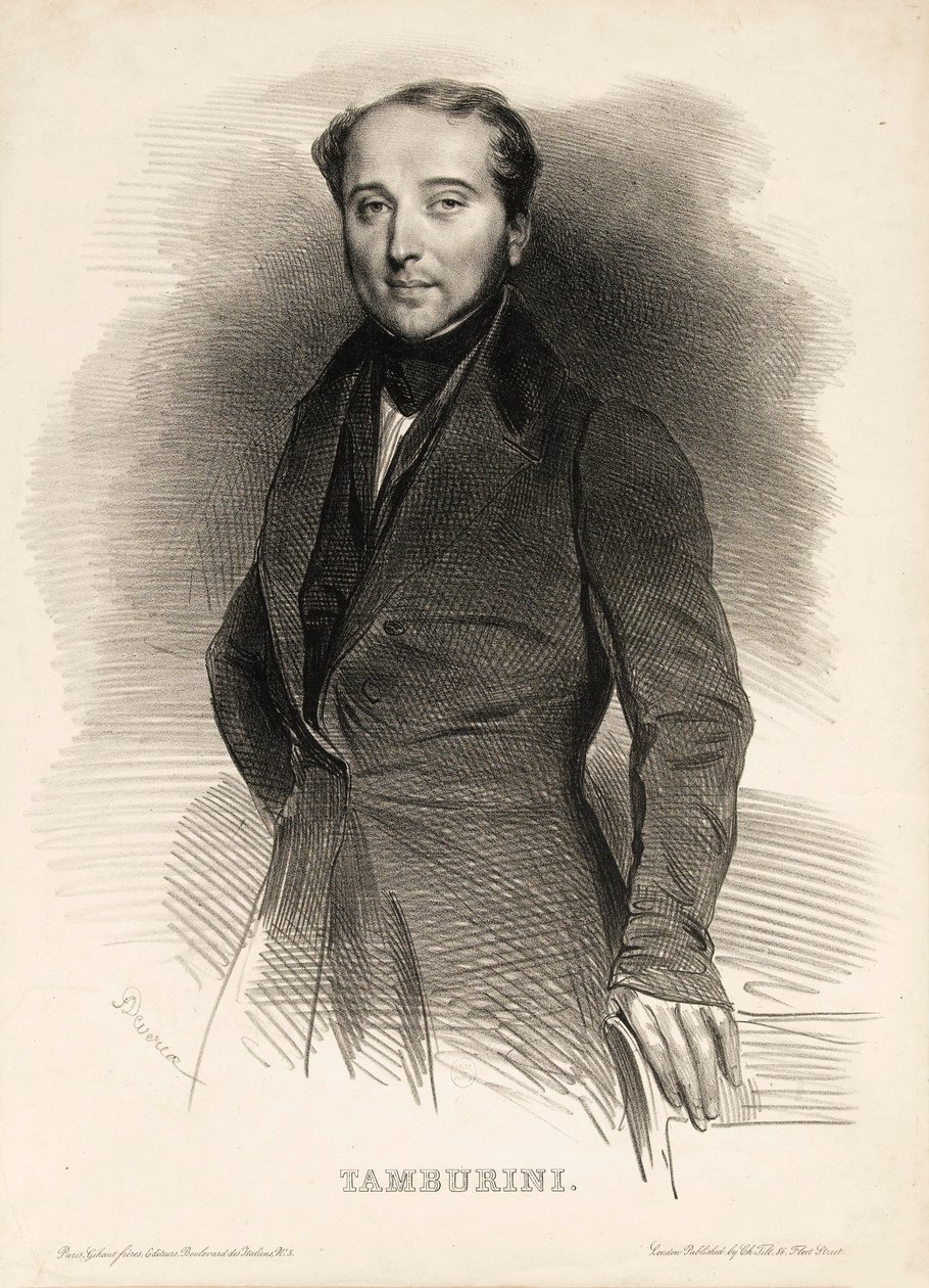 Antonio Tamburini operaénekes portréja 1800-1876, alkotó: Achille Devéria