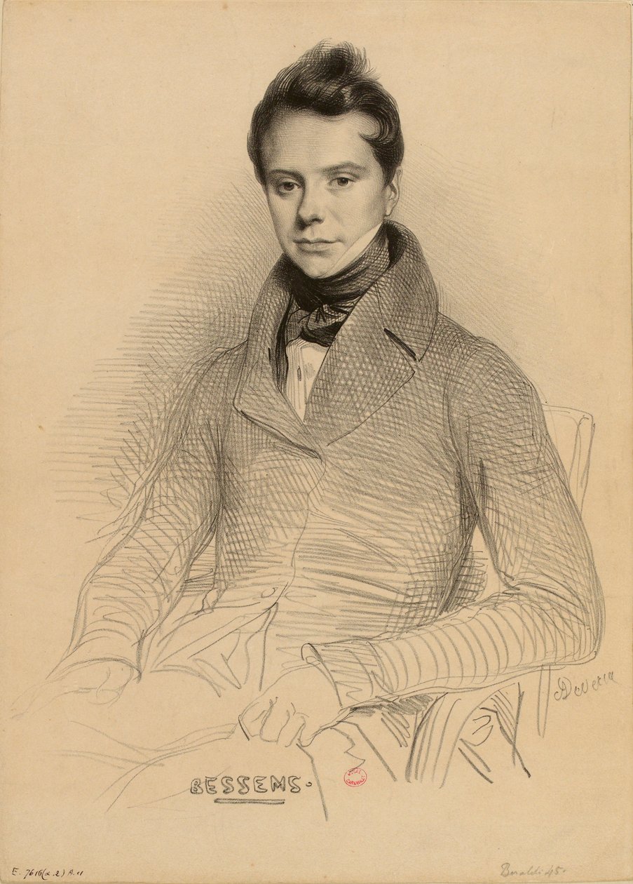 Antoine Bessems hegedűművész és zeneszerző portréja 1806-1868, 1832. alkotó: Achille Devéria