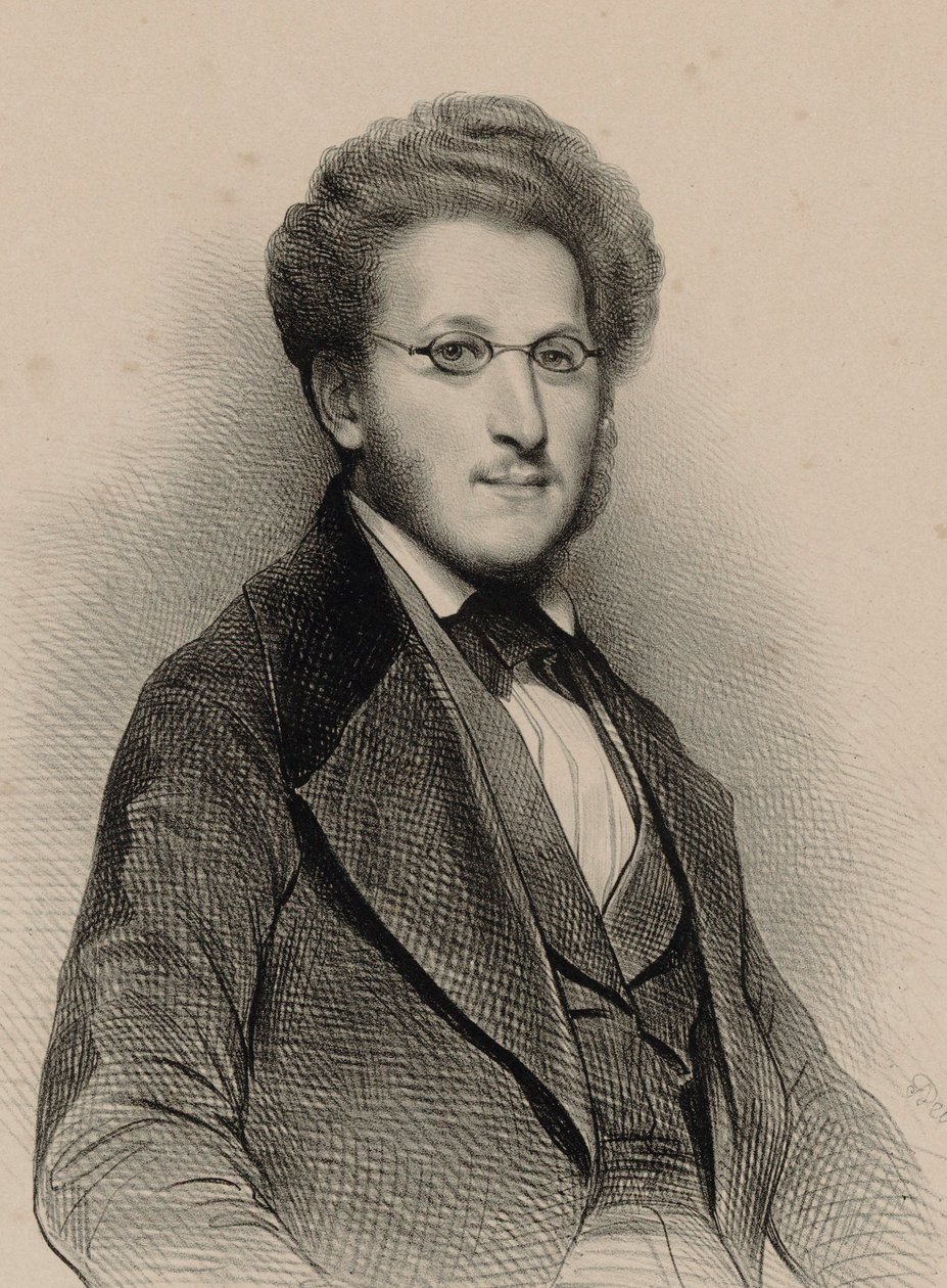 Heinrich Panofka hegedűművész és zeneszerző portréja 1807-1887, 1840. alkotó: Achille Devéria