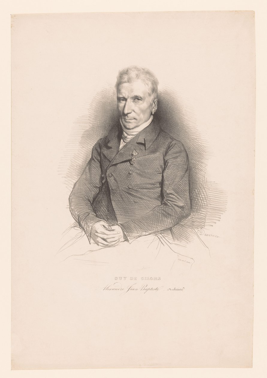 Alexandre-Jean-Baptiste-Guy de Gisors portréja Guy de Gisors (cím a tárgyon) alkotó: Achille Devéria