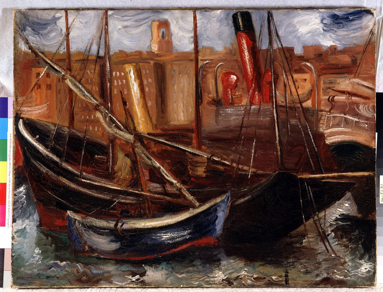 Hajók és csónakok Marseille régi kikötőjében alkotó: Achille Emile Othon Friesz